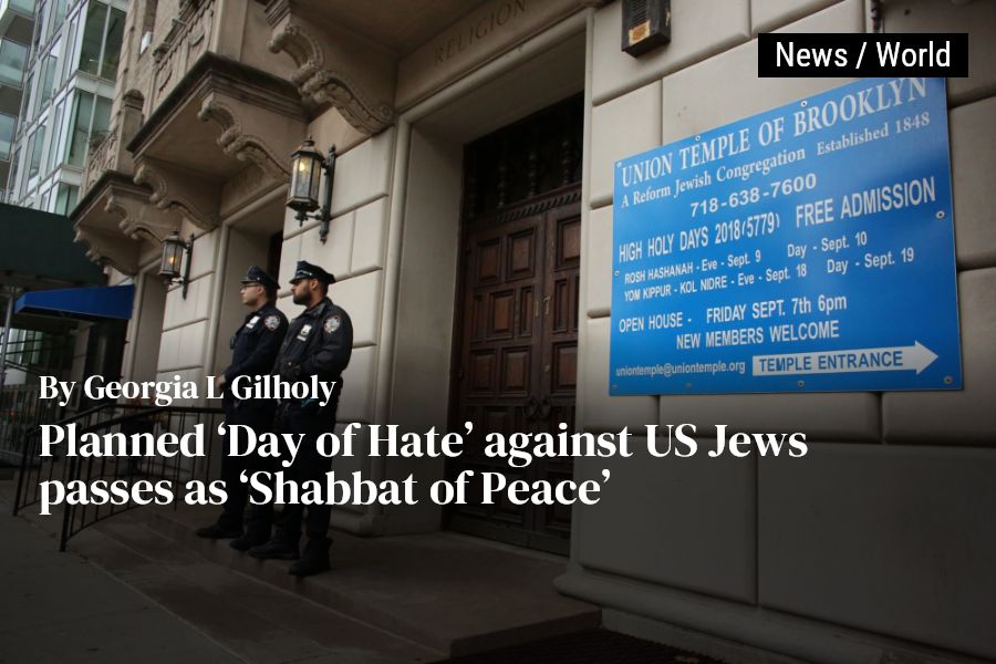 Planned Day of Hate against US Jews passes as Shabbat of Peace