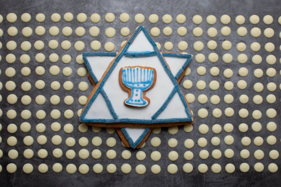 Giant Star of David Chanukah cookie